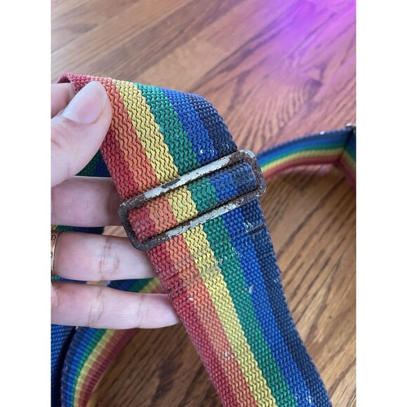 VTG Rainbow Suspenders 70’s-80’s Mork & Mindy Wide Popular Mechanics Clips - Picture 12 of 16